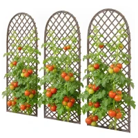 Outsunny Garden Arch, Garden Arbor with 8mm Wicker and Dome Top, Natural Wood Finish(m-11)