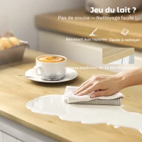 HOMCOM Buffet cuisine, meuble de rangement avec 3 portes, tiroir, étagères de porte et étagère réglable, 105x40x83cm, blanc(m-6)