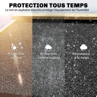 Outsunny Armoire de Jardin en Bois Abri de Jardin Toit en Asphalte Double Zone et Étagères Réglables 106x57x167cm Naturel(m-7)