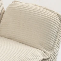 HOMCOM Fauteuil rembourré pivotant avec repose-pieds, Fauteuil inclinable moderne pour salon, chambre à coucher, bureau à domicile, Beige(m-9)