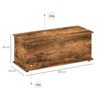 HOMCOM Panca Contenitore Multiuso in Legno per Camera da Letto e Ingresso, 120 kg, 100x40x40 cm, Marrone(m-3)