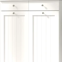 HOMCOM Mobile Portabiancheria con 2 Cesti Inclinabili, 2 Cassetti e 2 Ante a Ribalta per Bagno, 78x38x90cm Bianco(m-9)