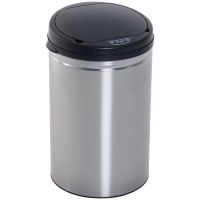 HOMCOM Sensor Mülleimer 30L Automatischer Mülleimer mit Soft-Close-Deckel, Bewegungssensor, Wasserdichter Abfalleimer Müllbehälter Abfallbehälter für Büro, Schlafzimmer, Küchen Schwarz+Silber