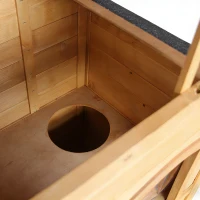 PawHut 2-story Cat House Outdoor, Weatherproof Wooden Cat Enclosure with Openable Roof, Jumping Platforms, Natural Wood Finish(m-10)