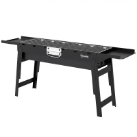 Outsunny Portable BBQ Grill, Foldable Charcoal Grill for Camping and Picnics with 2 Side Shelves and Handle, Black(m-11)