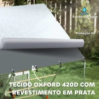 PawHut Galinheiro para Exterior 3x2 m Galinheiro de Aço Galvanizado com Comedouro Suspenso Tipo Espeto Poleiro Anti-UV Prata(m-5)