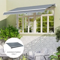 Outsunny Telo di Ricambio per Tenda Parasole Retrattile 4x3 m in Poliestere Anti UV 50+ Grigio(m-7)