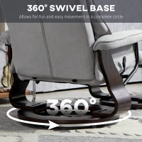 Fotel relaksacyjny z podnóżkiem, obrotowy, szary(m-5)