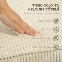 HOMCOM Fauteuil rembourré pivotant avec repose-pieds, Fauteuil inclinable moderne pour salon, chambre à coucher, bureau à domicile, Beige(m-7)