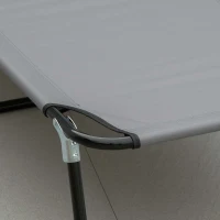 Outsunny Zonnebed, 5-voudig verstelbare rugleuning, snel drogend, metalen frame, 188 x 56 x 28 cm, Grijs(m-10)