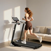 Tapis de Course Electrique Pliable - Aosom.fr x FFHandball - Tapis Roulant 1-12 Km/h 500 W écran LCD 12 programmes Noir(m-9)