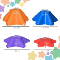 Outsunny Balance-Steine, Trittsteine, 11 Stück, stapelbar, rutschfest, robust, für innen und außen, belastbar bis 80 kg(m-3)