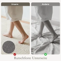 HOMCOM Maschinengewebter Teppich, 15 mm hoch, vielseitig einsetzbar, rutschfest, Cremeweiß(m-5)