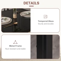 HOMCOM Zestaw Stołowy do Jadalni z 2 Krzesłami, Oszczędność Miejsca, Czarny(m-6)