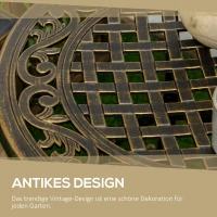 Outsunny Beistelltisch Garten wetterfester Gartentisch mit Gussaluminiumrahmen, rund 60kg belastbar Ø60x52,5H cm(m-4)