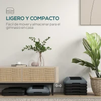 SPORTNOW Step para Fitness Stepper Antideslizante con Altura Ajustable de 10/15/20/25/30 cm Carga 150 kg Gris(m-6)