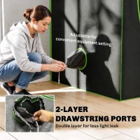 Outsunny Grow Tent 120 x 120 x 200 cm, Reflective Mylar Hydroponic Growing Tent with 600D Oxford Fabric, Observation Window, Vent, Zipper Door for Indoor Plant Growing, Black(m-7)