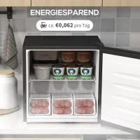 HOMCOM Mini zamrażarka 35 L Wolnostojąca elektryczna mroźnia 45 W 47 x 44,2 x 48,8 cm Czarna(m-9)