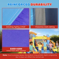 AIYAPLAY 8-in-1 springkasteel met blower, glijbaan, kinderbad, trampoline en klimwand voor binnen en buiten 350x325x210cm Multicolor(m-5)