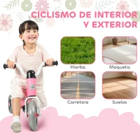AIYAPLAY Bicicleta sin Pedales para Niños de 12 a 36 Meses con Ruedas Silenciosas y Manillares con Giro Limitado a 60°, Rosa(m-7)