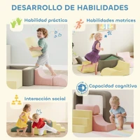 AIYAPLAY Juego de 7 Bloques de Espuma para Niños con Fundas de Pana Lavables para Escalar y Gatear Multicolor(m-7)