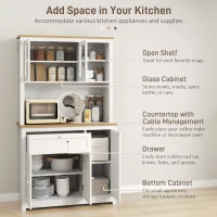 Szafka kuchenna, bufet, wielofunkcyjna, 2 otwarte półki, Biała(m-4)