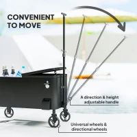 Outsunny Wózek chłodzący 76L z kółkami, otwieraczem, uchwytami(m-6)