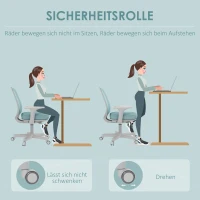 Vinsetto Bürostuhl, Ergonomisch Schreibtischstuhl mit Drehfunktion, Höhenverstellbar 55 x 48 x 82,5-94,5 cm Grün(m-4)