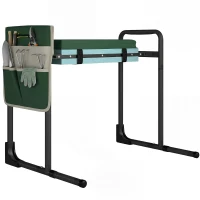 Outsunny Almohadilla y asiento para jardín, capacidad 150 kg, taburete de jardín con área de rodilla muy acolchada, patas de acero extensibles(m-6)