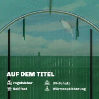 Outsunny Gewächshaus 3 x 2 x 2 m Foliengewächshaus mit Rollbar 2 Reißverschlusstür & 6 Netzfenster Stützstangen Grün(m-5)