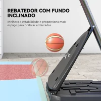 SPORTNOW Cesta de Basquetebol Ajustável 236-293 cm com Rodas Painel de PC Base Recarregável para Exterior Preto(m-7)