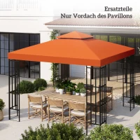 Outsunny Vervangend dak voor metalen tuinpaviljoen paviljoen partytent tuintent 3x3m, Oranjerood(m-2)