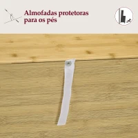 HOMCOM Aparador de Bambu de 2 Portas Aparador Boémio com 2 Prateleiras para Cozinha Entrada 60x27x67,5 cm Madeira(m-5)