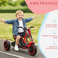 AIYAPLAY Kids Tricycle Baby Trike, Kids Trike with Pedal, 3 Wheel Toddler Balance Bike for Indoor Outdoor Use, Red(m-4)