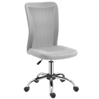 Vinsetto Office Chair, Armless Desk Chair, Adjustable Computer Swivel Chair with Rolling Wheels and Mesh Back for Home Work Study, Grey(m-1)
