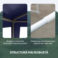 Outsunny Pavilion de Grădină 3x3 m Pliabil și Portabil cu Acoperire Anti-UV, Albastru(m-5)