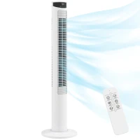 HOMCOM Tower Fan with WiFi Control Standing Floor Fan with Remote Control 116 cm White(m-10)