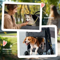 Wózek dla psa PawHut, składany wózek dla psa, wózek dla psa z poduszką, wózek dla kota(m-7)