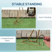 Outsunny Heron Garden Statues, Standing Garden Ornament, Metal Garden Gift with Stakes, Blue & White(m-6)