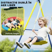 AIYAPLAY Set de leagăne pentru copii, parc de joacă pentru exterior, multicolor(m-4)
