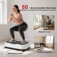 SPORTNOW Plataforma Vibratoria con 50 Velocidades 3 Programas Pantalla LED Mando a Distancia Bandas Elásticas Ejercicio en Casa(m-4)