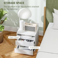 Zestaw 2 nocnych stolików z 2 szufladami, biały(m-5)