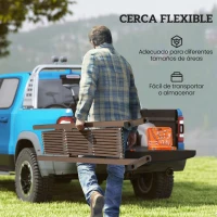 Outsunny Valla de Jardín Exterior de Aleación de Aluminio Puerta de Jardín Exterior Extensible 250x31x103,5 cm Café Oscuro(m-4)