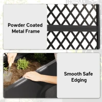 Outsunny metalowa podwyższona rabata z kratą, donica na zewnątrz z kratką w formie rombu, osłona dla kwiatów(m-6)