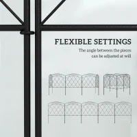 Outsunny 3m Decorative Metal Garden Fence - Diamond and Swirl Pattern(m-5)