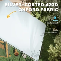 PawHut Kurnik z wodoodporną tkaniną odporną na UV, zamkiem bezpieczeństwa, dla 10-15 kur, stal, 3 x 3,4 x 1,9 m, srebrny(m-7)