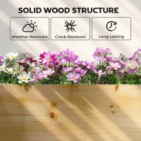 Outsunny Podwyższona skrzynia drewniana, skrzynia ogrodowa z przegrodą i otwartym spodem 235 x 66 x 26 cm Naturalne drewno(m-7)