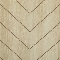 HOMCOM Aparador de Salón con 3 Puertas con Diseño Chevron Estantes Ajustables Patas de Metal 108x40x80 cm Roble(m-11)