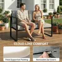 Outsunny Outdoor Garden Furniture Set, 4 Piece Patio Furniture with Slatted Table, Indoor Outdoor Balcony Patio Conservatory Set(m-5)