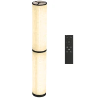 HOMCOM Lampada da Terra con Telecomando e Regolazione Temperatura 3000-6000K, Paralume in Tessuto, Ø20x135 cm, Beige(m-2)